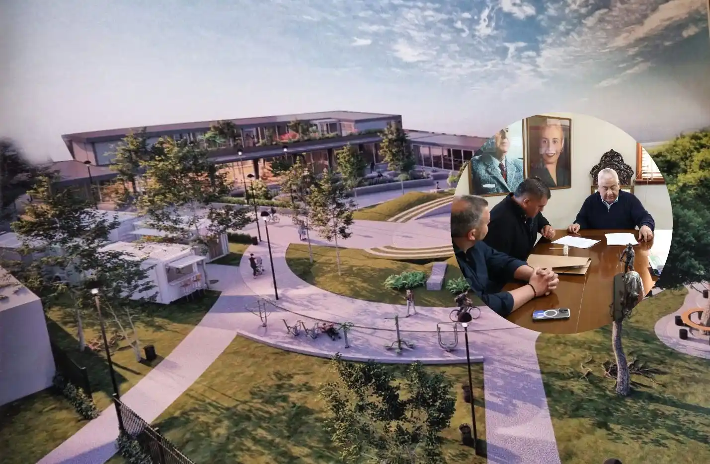 Los representantes de la empresa firmaron el convenio con el intendente.