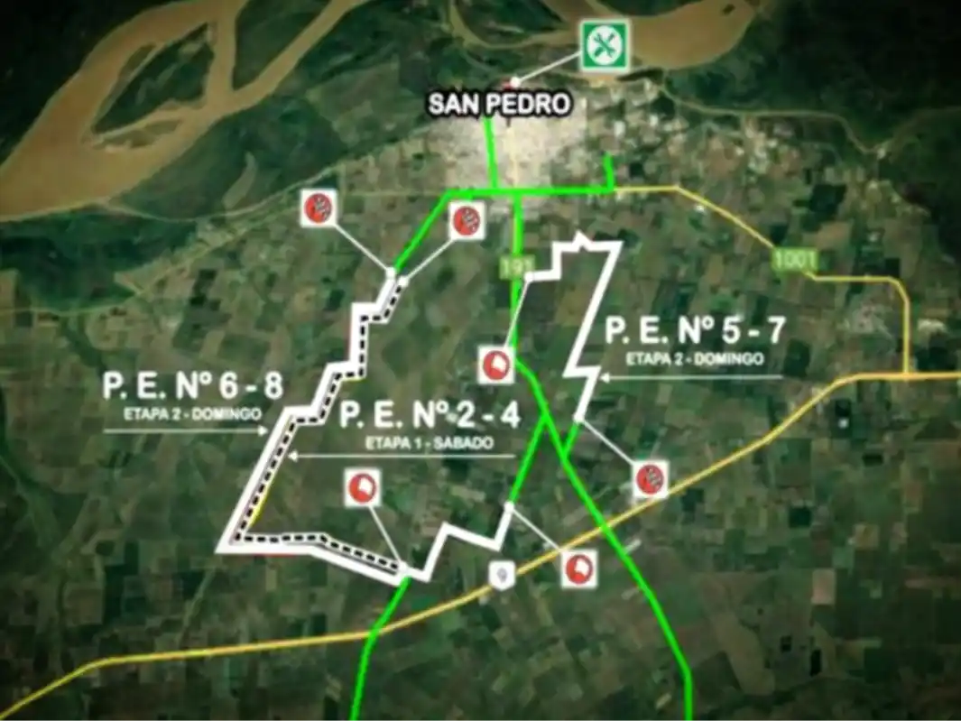 El VI Rally de San Pedro tendrá su largada simbólica frente al municipio el viernes a las 20 horas. PH: agencia.