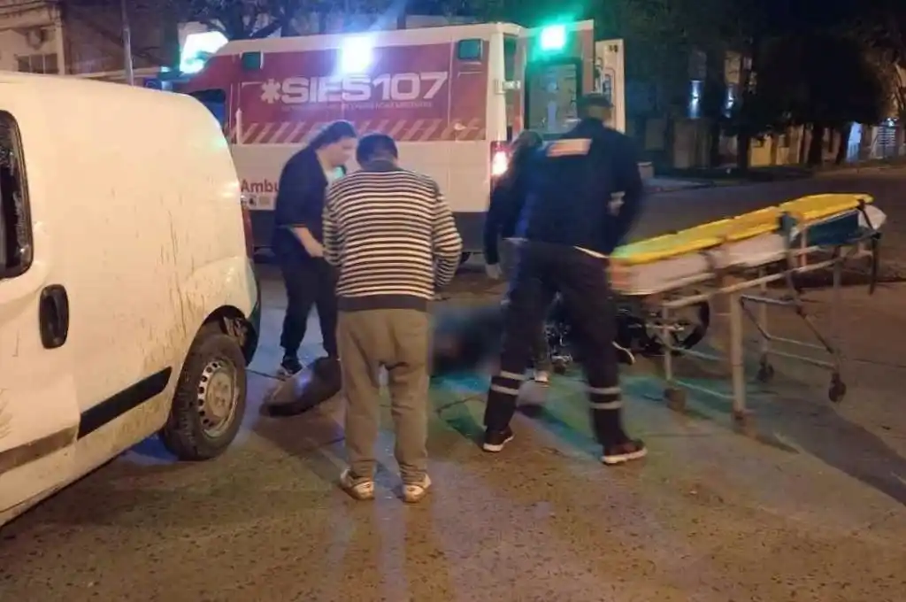 Accidente en Av. Galicia y Avellaneda: un motociclista resultó herido de gravedad