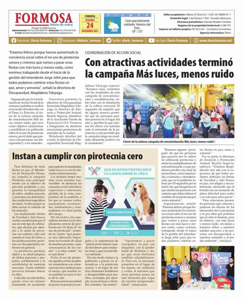 Tapa y Contratapa 24 de diciembre de 2021