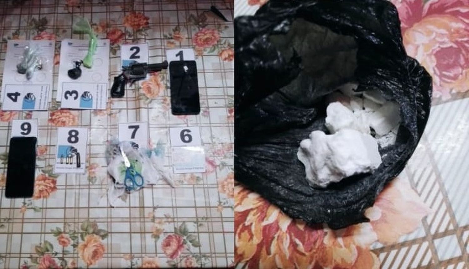Desmantelan una red de narcomenudeo en Victoria: tres detenidos y secuestro de drogas y armas