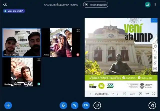 Los viernes se desarrollan charlas virtuales del programa Vení a la UNLP