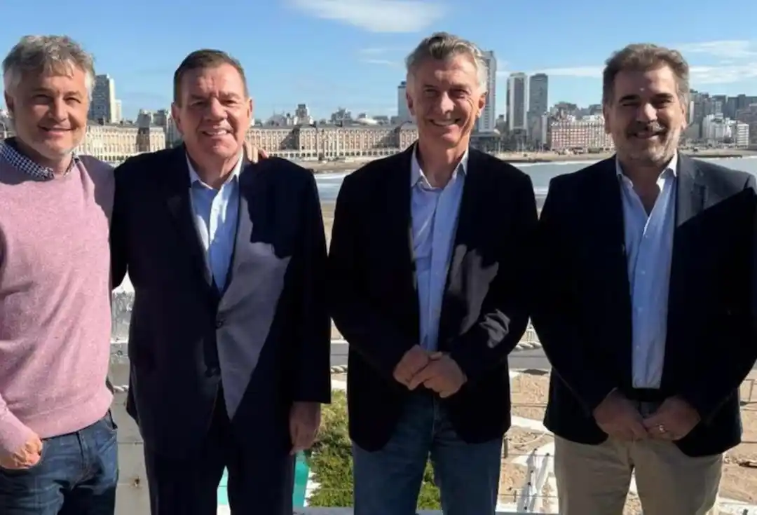 Macri en Mar del Plata, junto a Ritondo y Montenegro