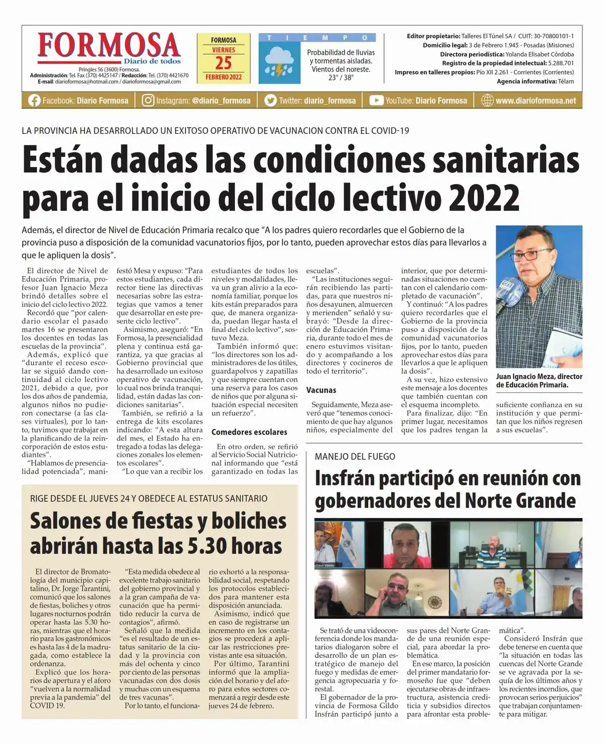 Tapa y Contratapa 25 de febrero de 2022