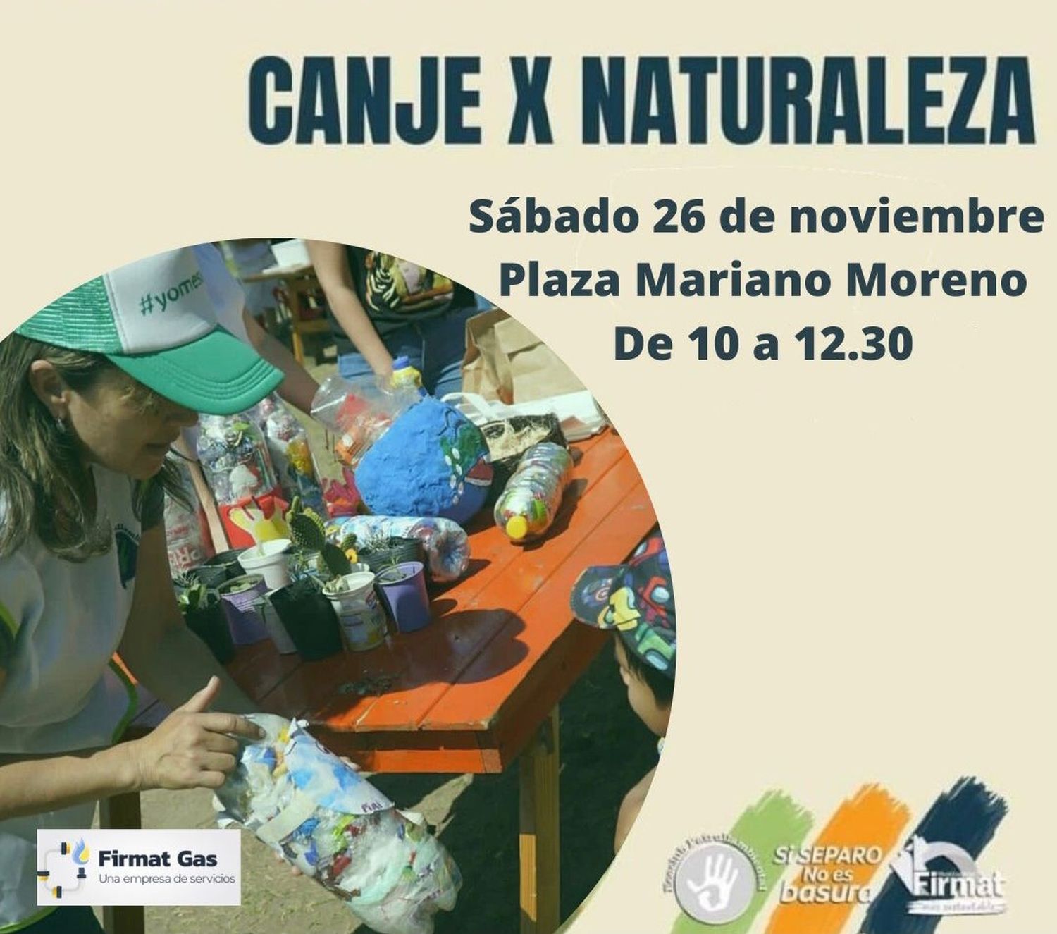 Firmat: “Canje por Naturaleza” en Plaza Mariano Moreno