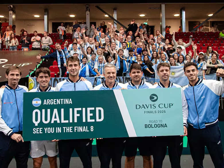 Argentina enfrentar´a aAlemania en las finales de la Copa Davis 2025.Foto: Copa Davis