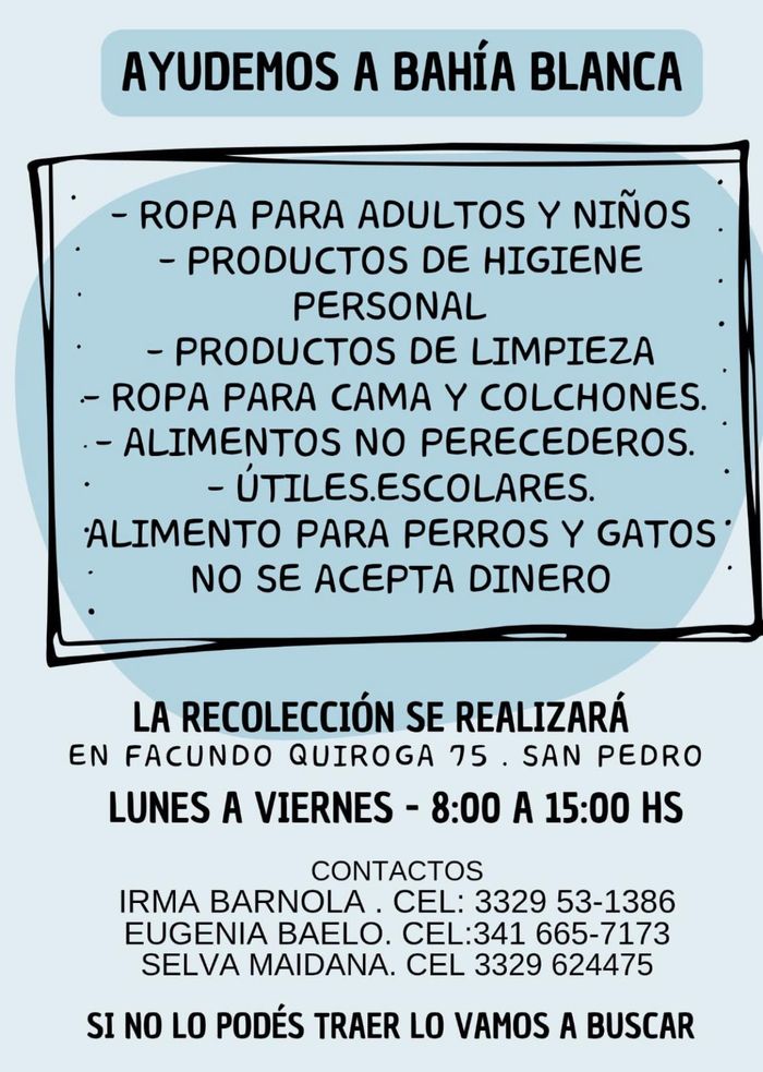 donaciones bahía blanca