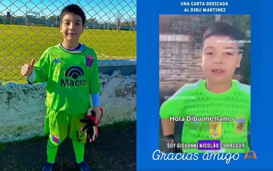 Dibu Martínez compartió una emotiva carta que le escribió un arquerito de Tigre