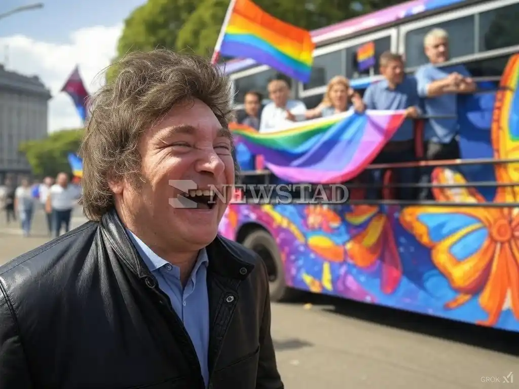 Colectivo. Javier Milei, fortalecido de la marcha de ayer.