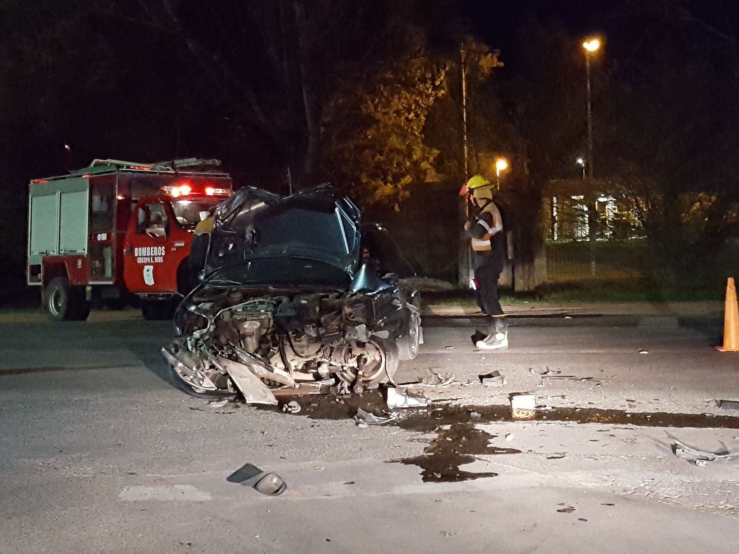 Violento choque en el acceso norte a Crespo