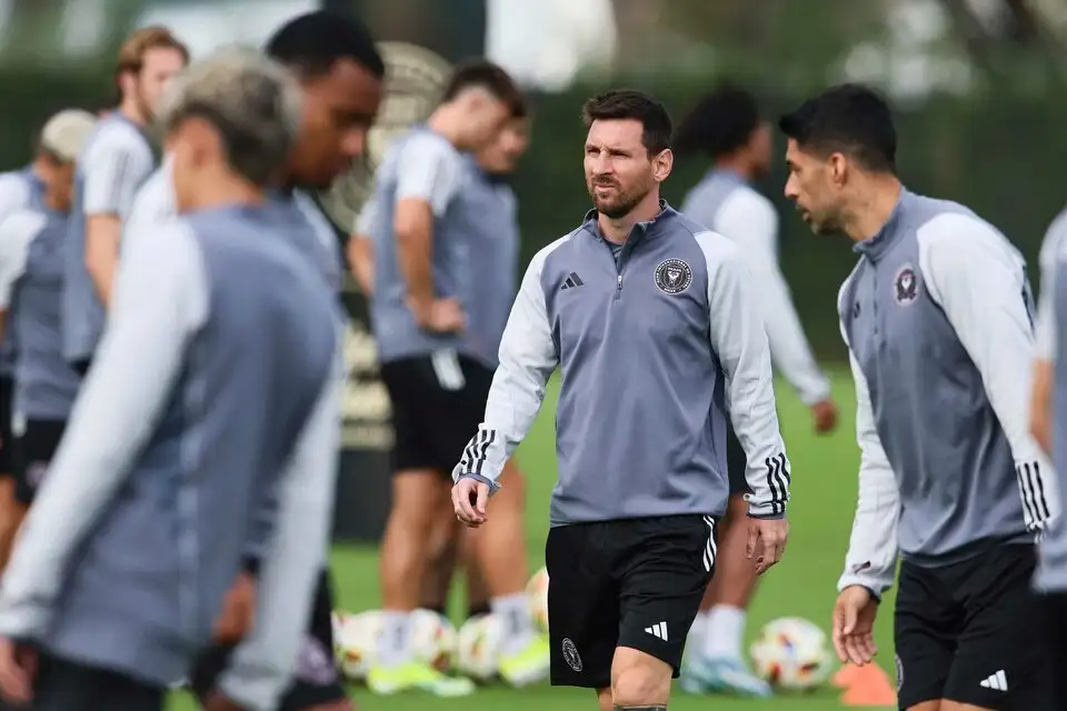 Messi en la última práctica antes del amistoso ante la selección salvadoreña.
