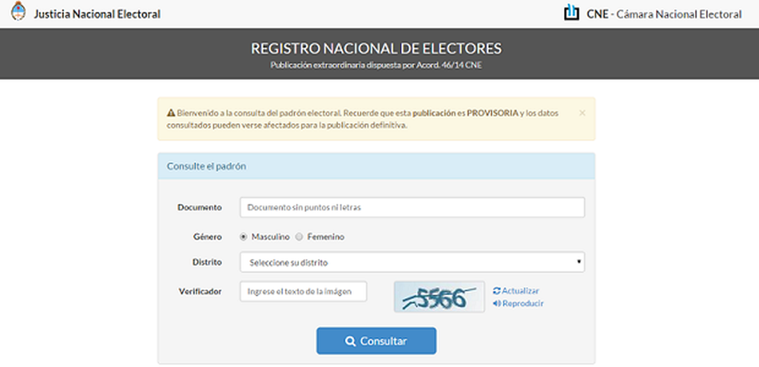 Ya se pueden consultar los padrones provisorios para las presidenciales