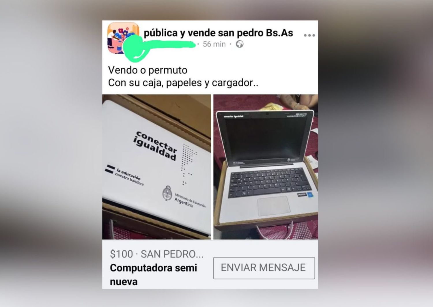 Venden las netbook Conectar Igualdad en grupos de compra y venta