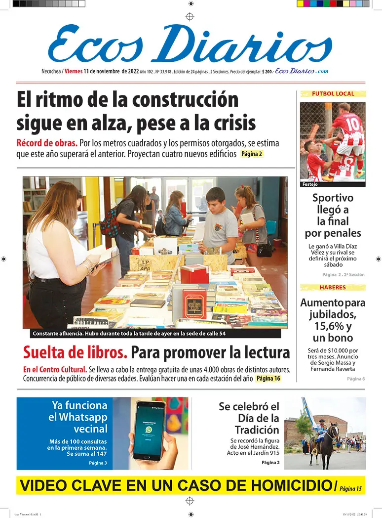 Tapa del 11 de noviembre de 2022