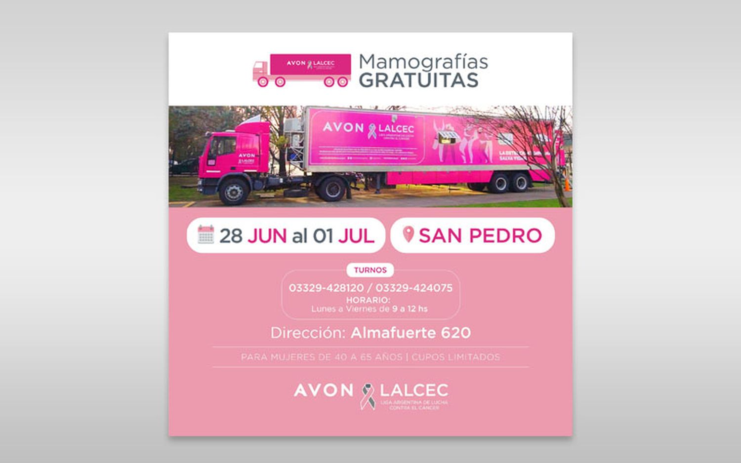Lalcec practica mamografías gratuitas en San Pedro: los requisitos y cómo solicitar turno