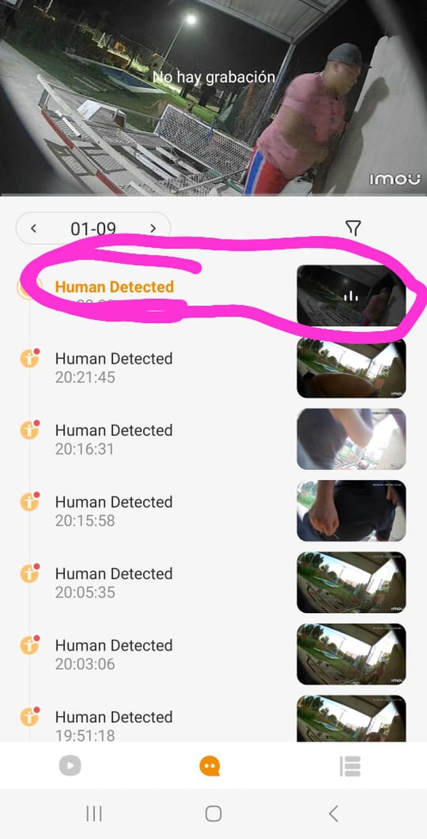 La captura de movimientos de las cámaras de seguridad