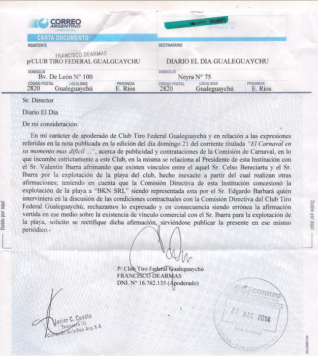 Siguen las repercusiones por el informe de ElDía: "El Carnaval en su momento más difícil"