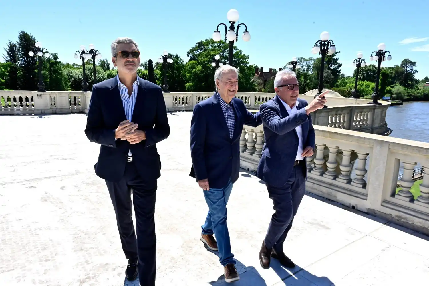 Florencio Randazzo, Juan Schiaretti y Julio Zamora en Tigre