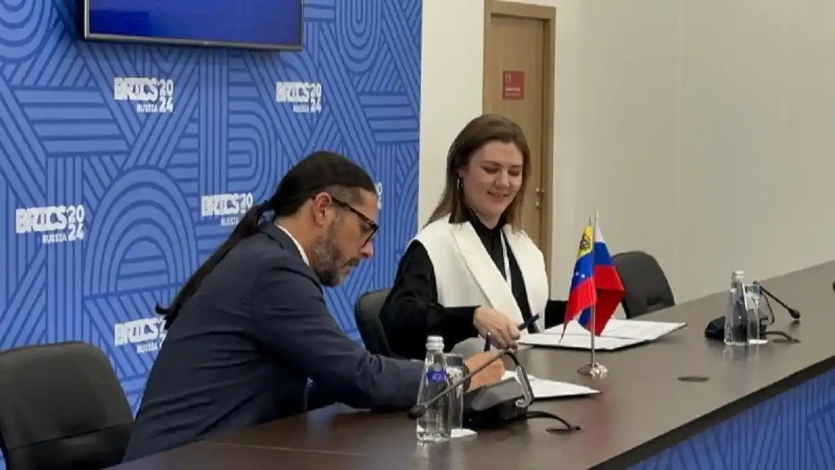 FIRMAN CONVENIO entre VTV, Telesur y TV BRICS: en el marco de la cumbre en RUSIA