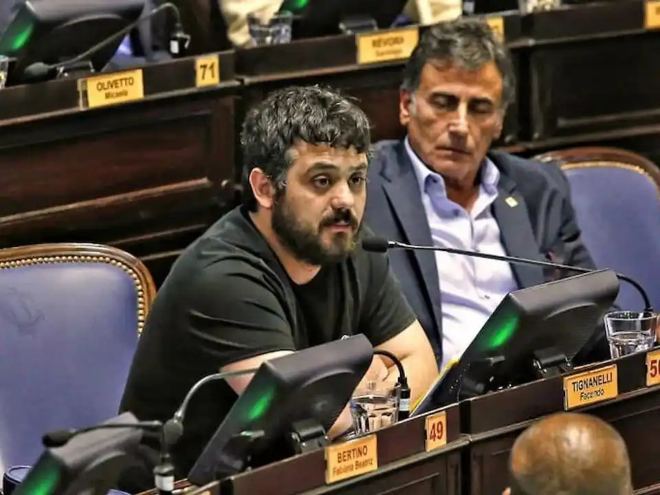 Facundo Tignanelli, presidente del bloque de Unión por la Patria en la Cámara de Diputados bonaerense.