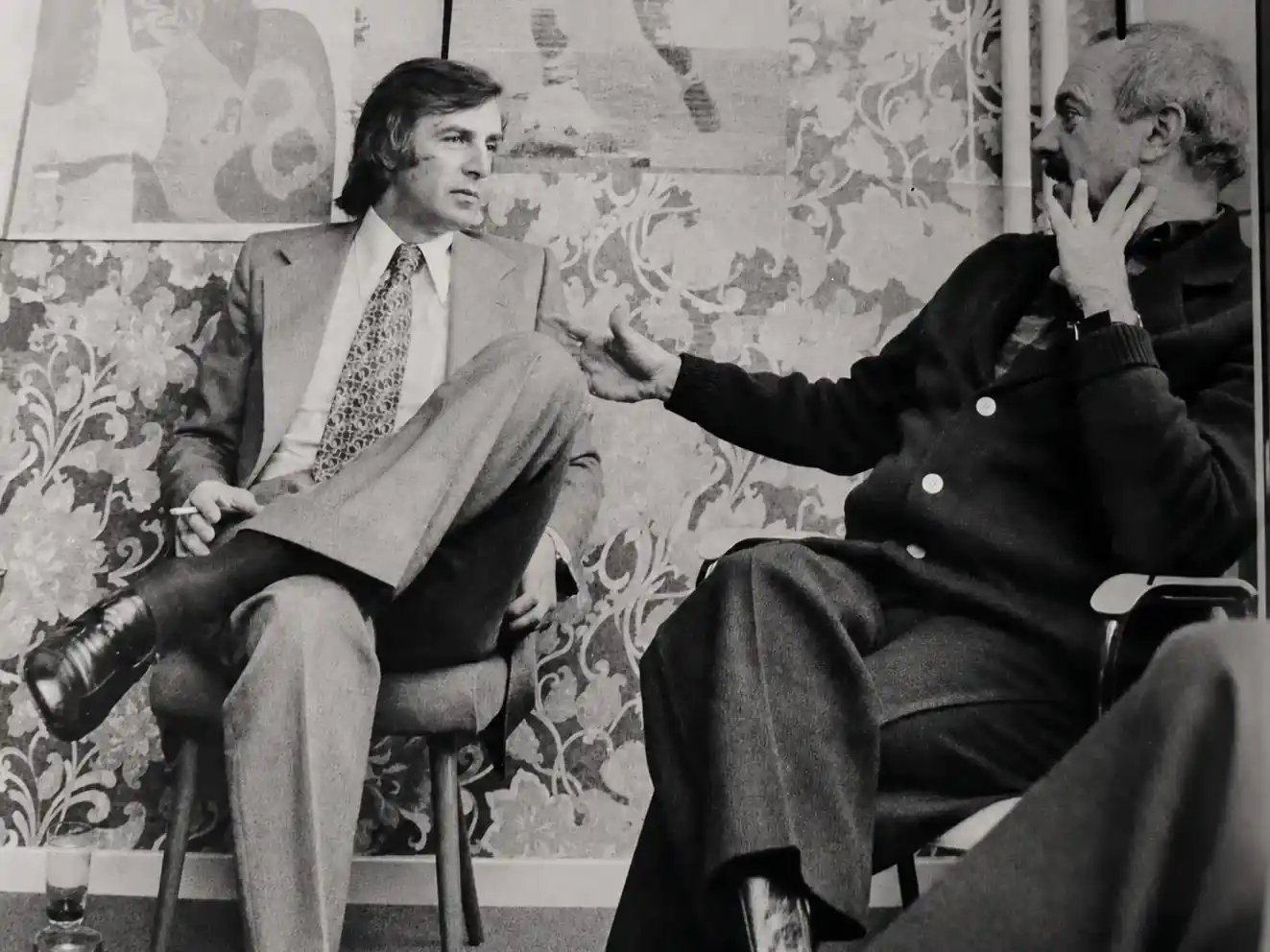 Cesar Luis Menotti y Astor Piazzolla reunidos por la revista El Gráfico en 1977, vísperas del Mundial 78.