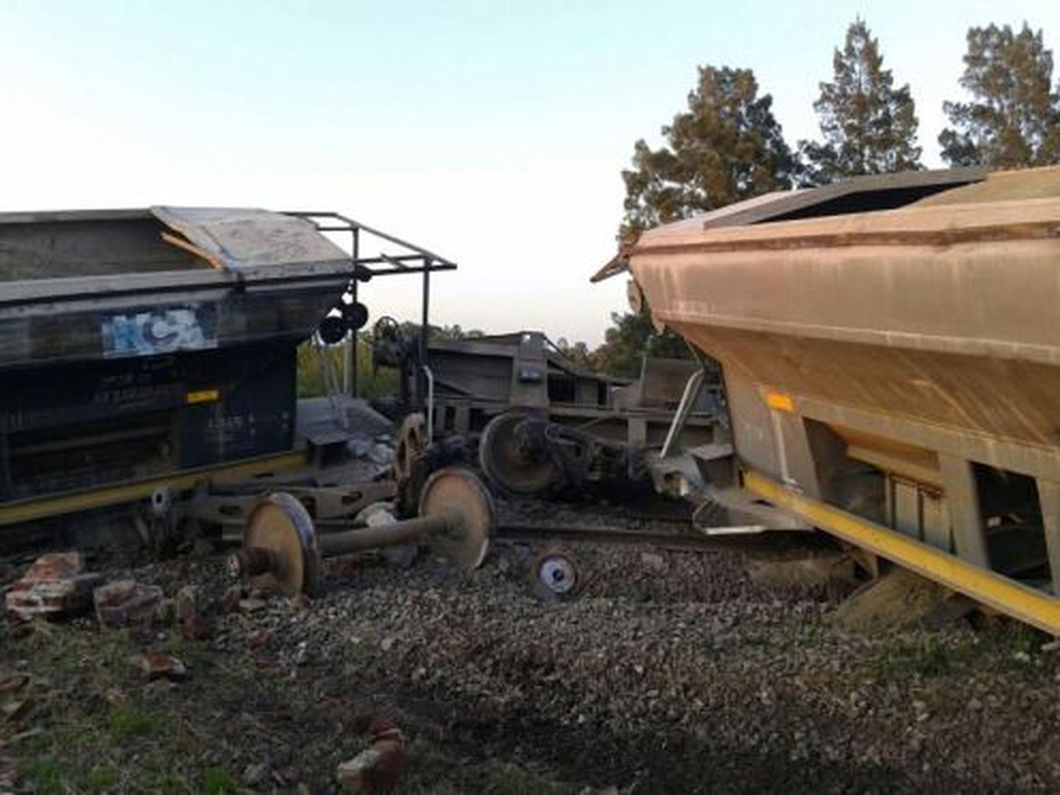 Insólito accidente ferroviario en San Nicolás: Descarrilaron dos vagones