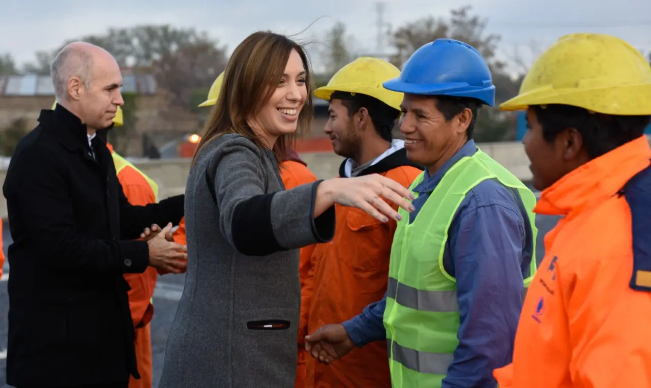 En puente La Noria, Macri y Vidal retomaron la inauguración de obras