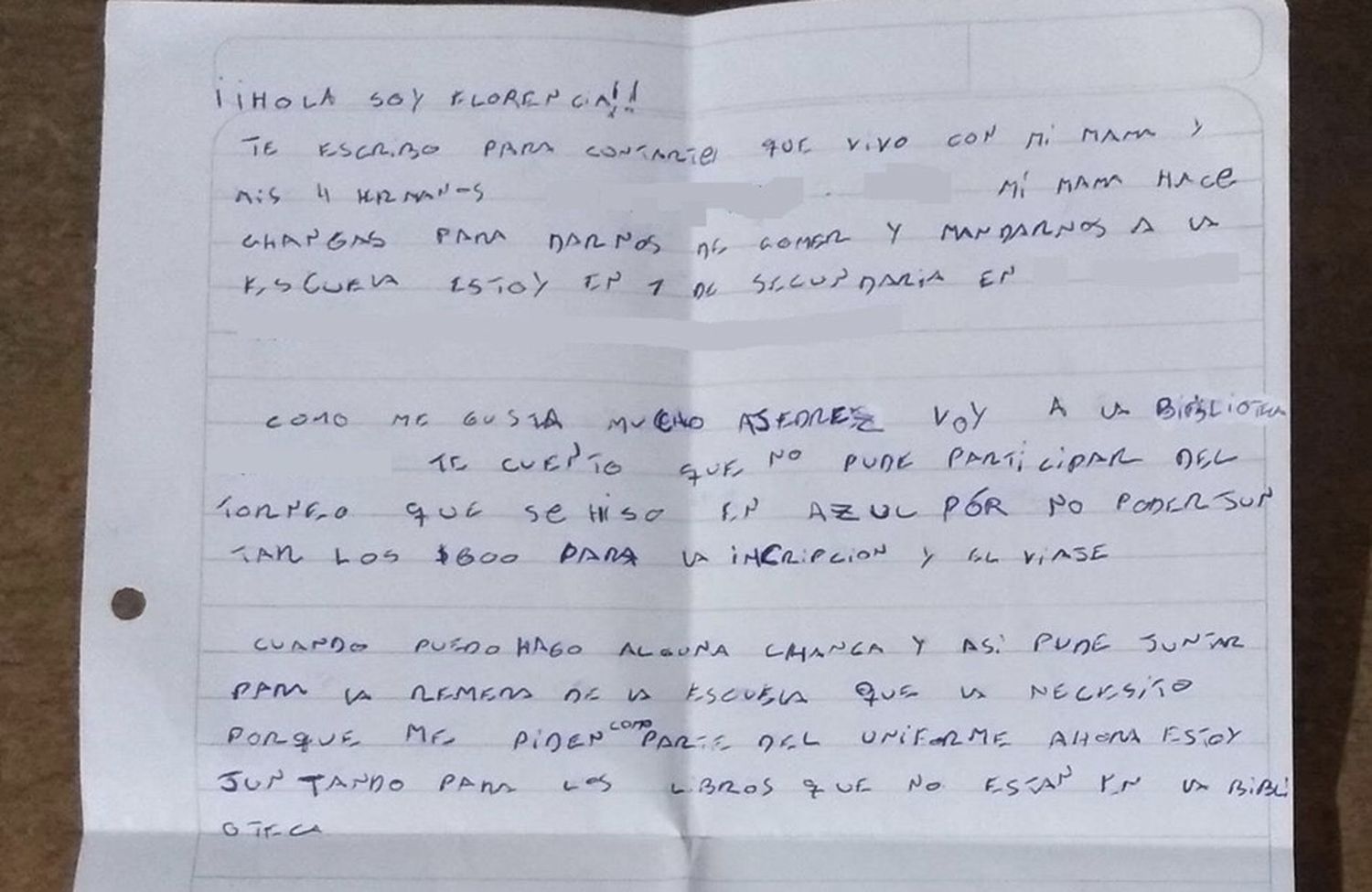 Desde FonBec Tandil buscan quien apadrine a una niña para que pueda continuar sus estudios