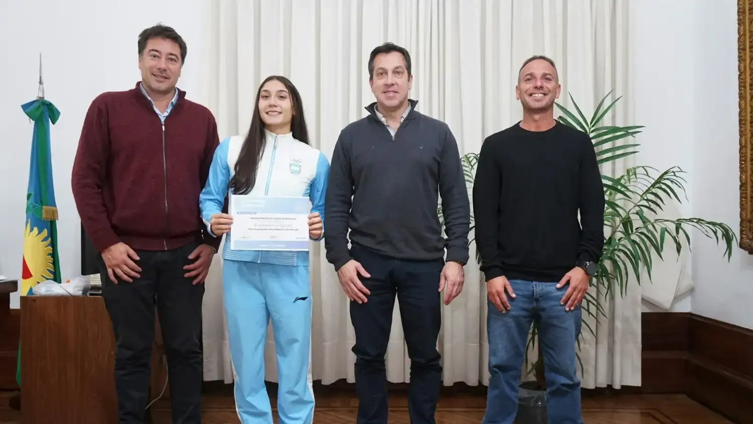 Guadalupe Angiolini junto a Matías Sierra, Arturo Rojas y Juan Ignacio Coria