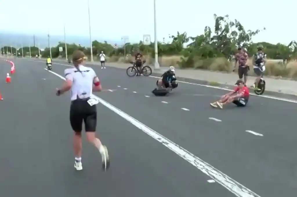 El momento que Knibb se desplomó y perdió la prueba de Iron Man