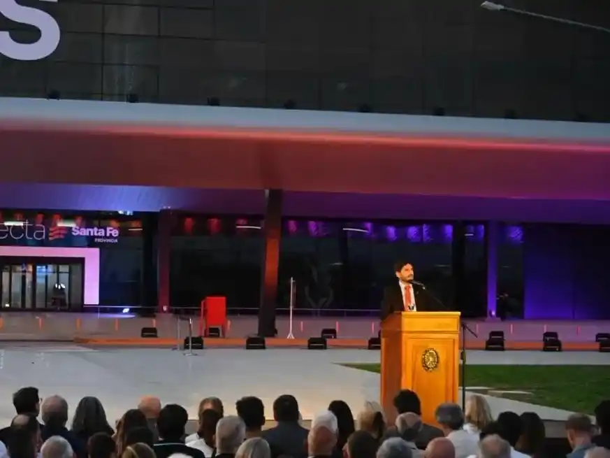 Pullaro encabezando el acto este sábado. Crédito: Marcelo Manera