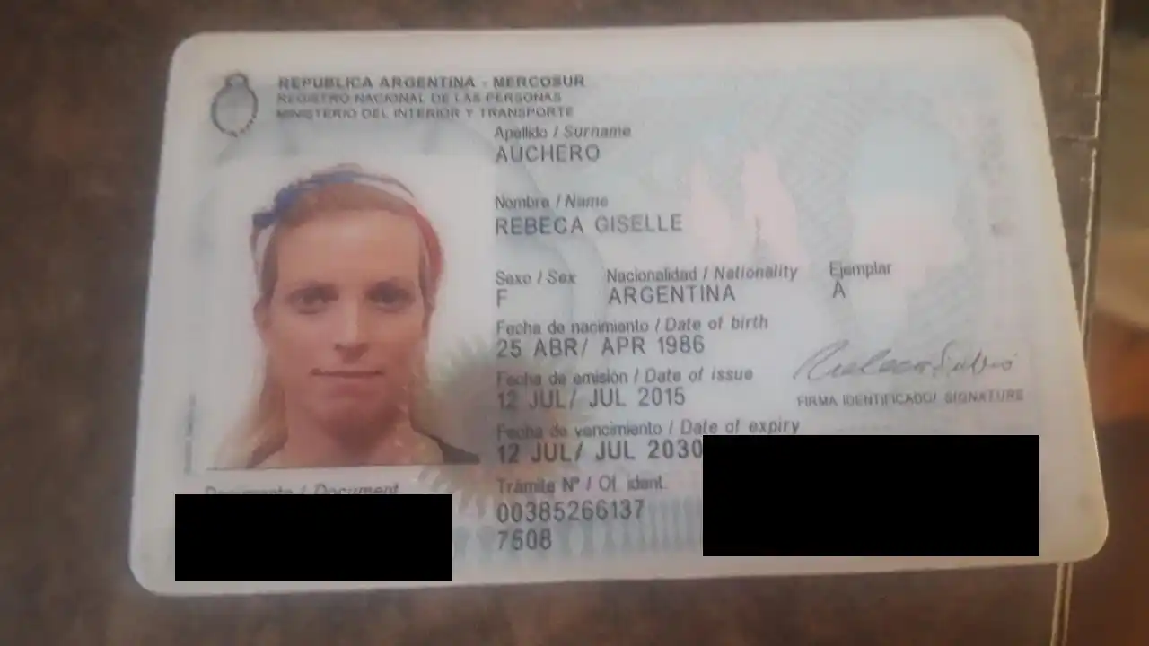 Encontraron el DNI de Rebeca