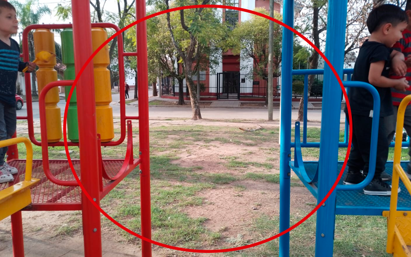 Plaza Martín Fierro: “Robaron un pedazo de juego”