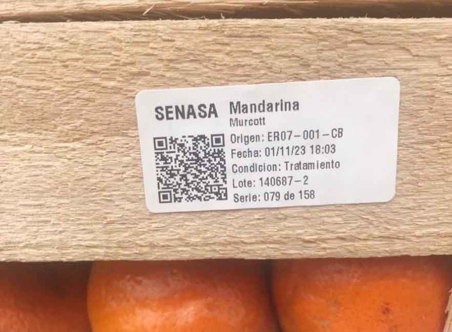 Se deberán etiquetar envases que contengan fruta en centros de tratamiento cuarentenario