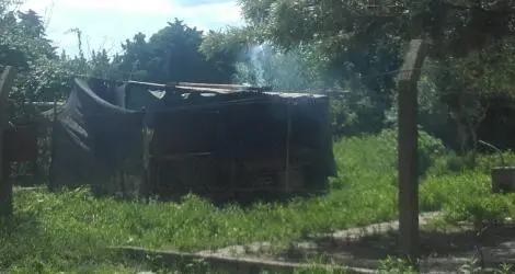 Incendio de una casilla en Güemes y 35 bis