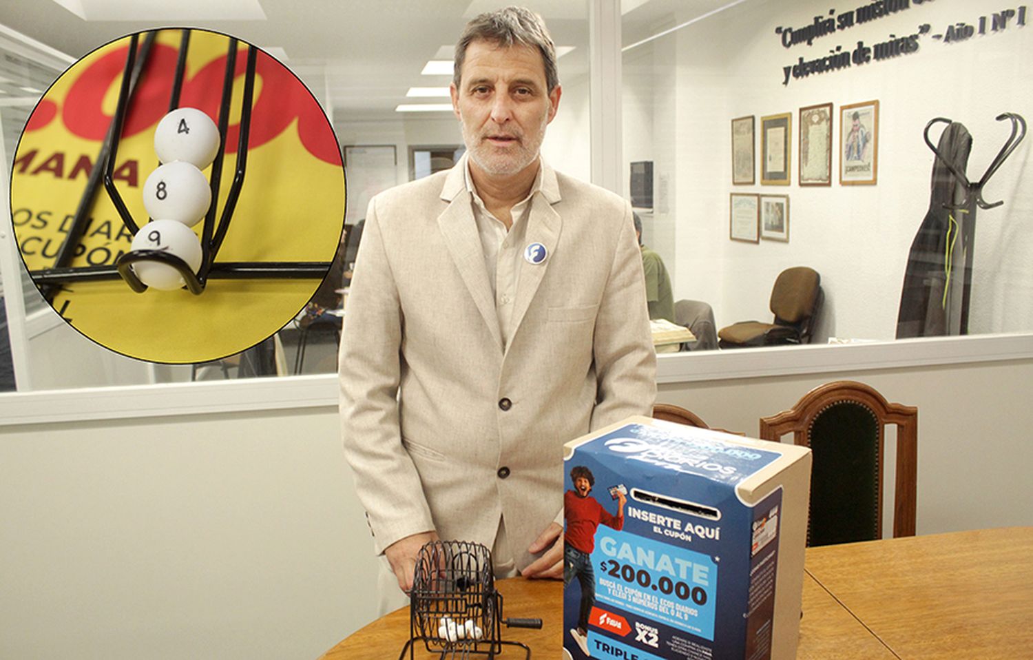 Fernando Ippolito. Con los números del sorteo de ayer