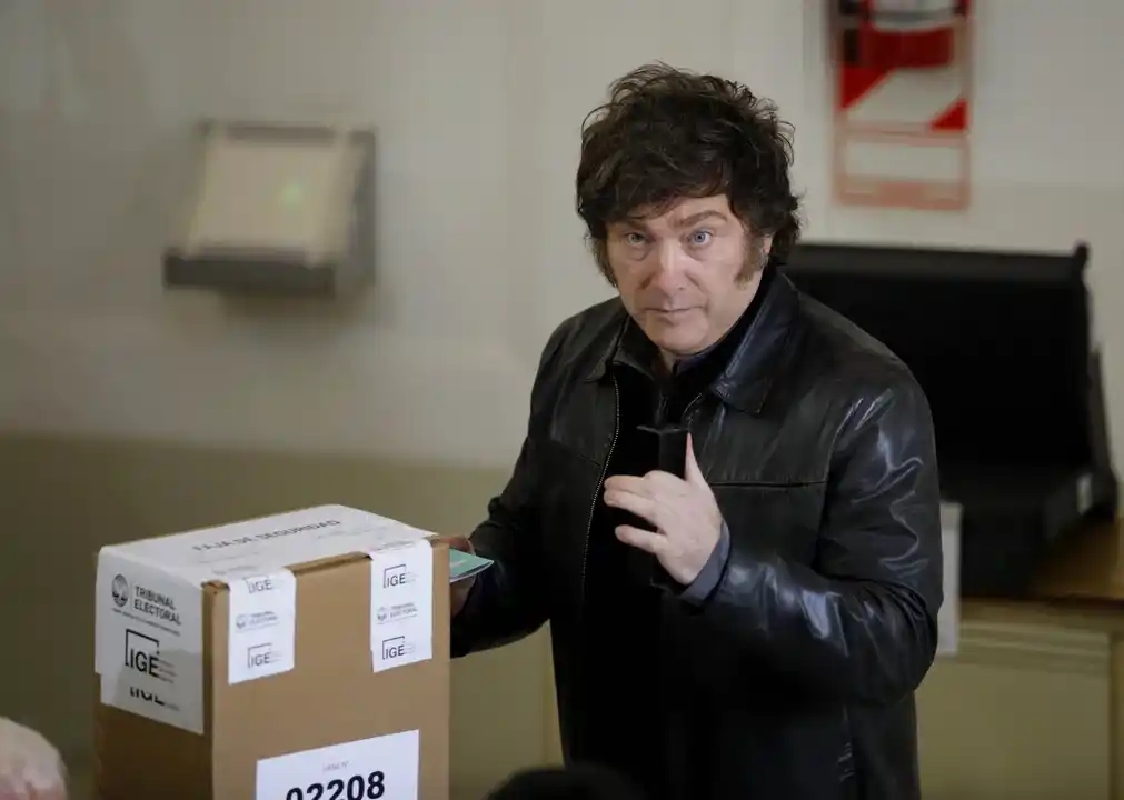 Milei, votando en CABA