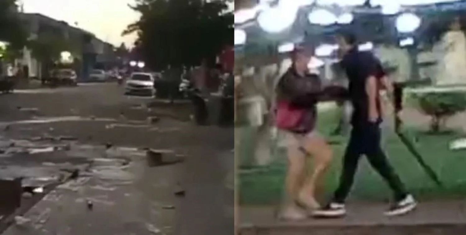 El momento de mayor tensión se vivió cuando un muchacho comenzó a disparar con su escopeta en la vía pública.