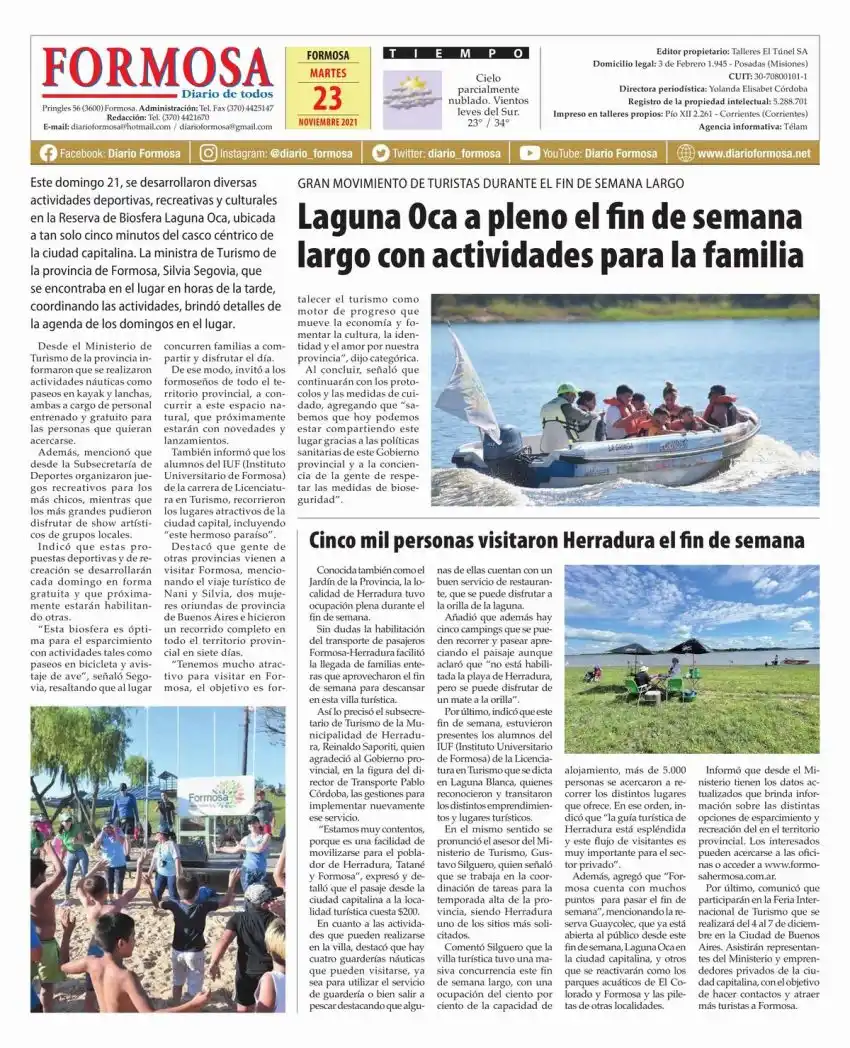 Tapa y Contratapa 23 de noviembre de 2021