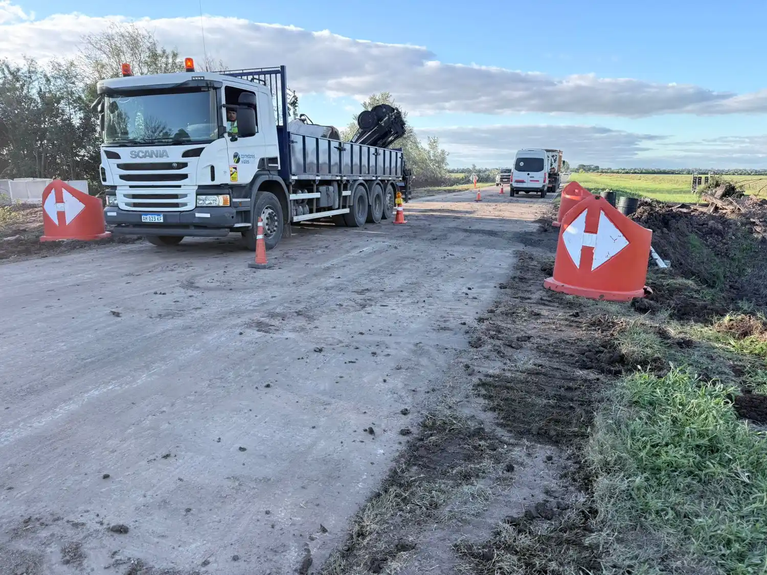 Rehabilitaron el tránsito totalmente en la Ruta Nacional 34 a la altura de Lehmann tras el colapso de una alcantarilla