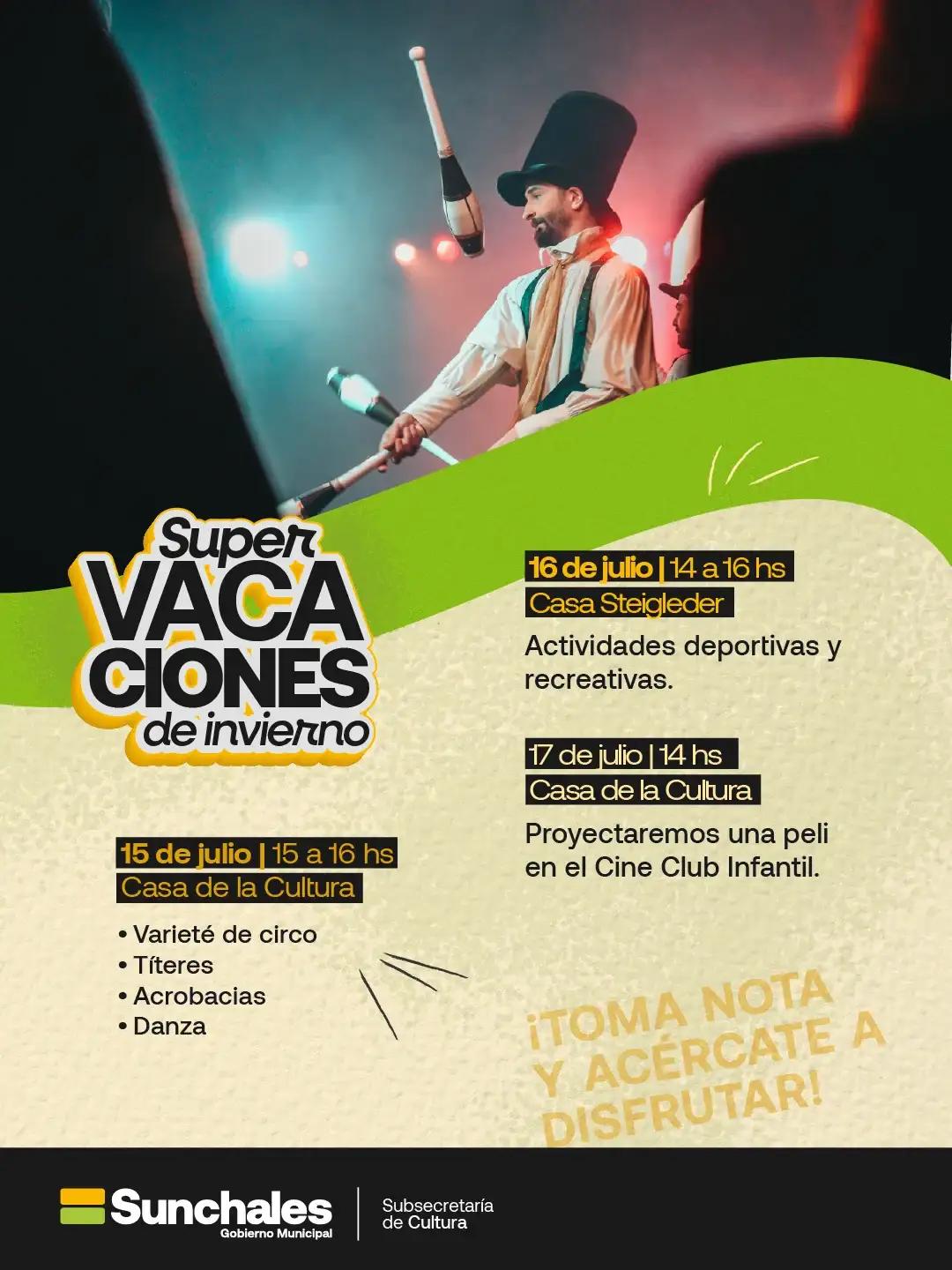 Sunchales lanzó sus "Supervacaciones de Invierno" con actividades gratuitas para chicos - 3