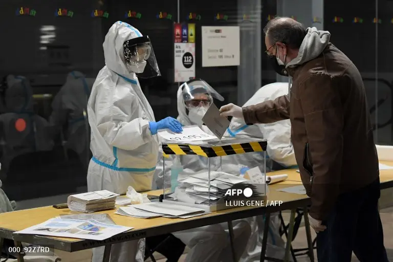 Separatistas se refuerzan en Cataluña en unos comicios marcados por el Covid-19