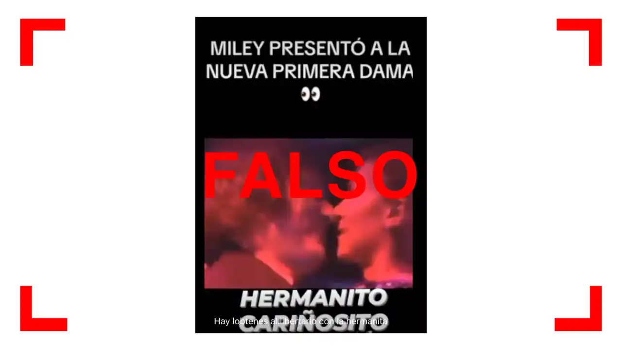 Es falso que en este video Javier Milei está besando a su hermana: es su expareja