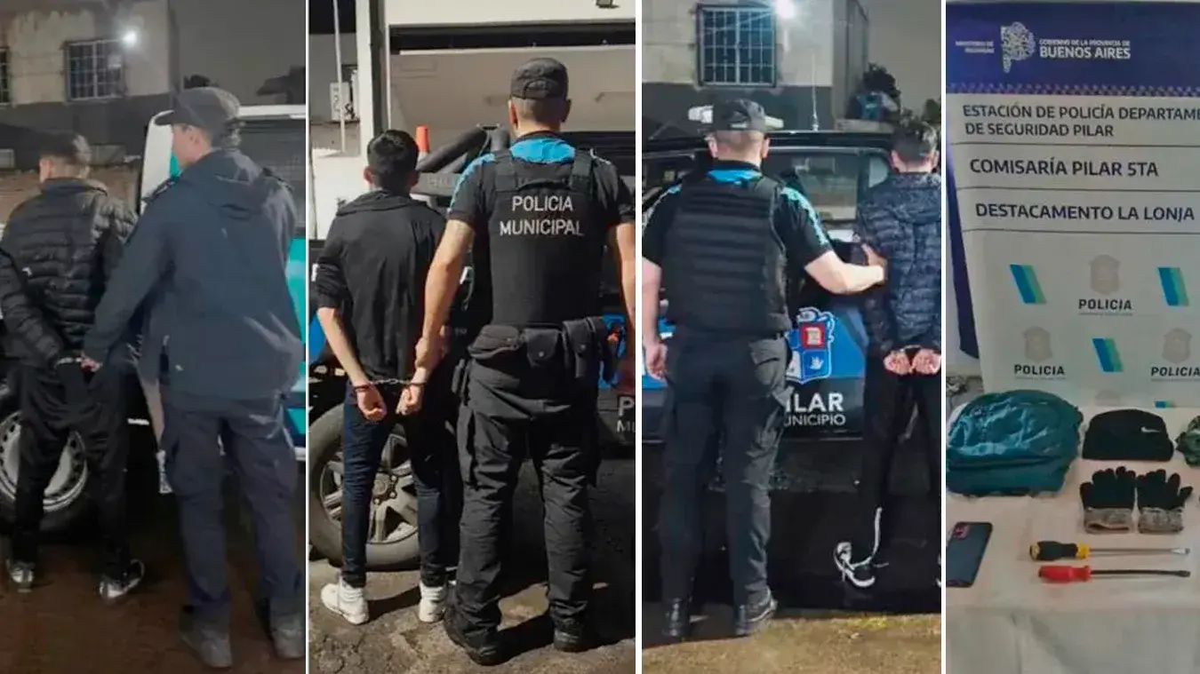 Los detenidos acusados de intentar robar en un country de Pilar.