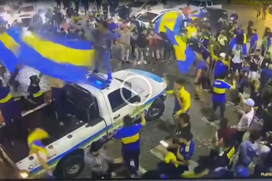 VIDEO | Dañaron un vehículo de Protección Vial y Comunitaria en los festejos de Boca