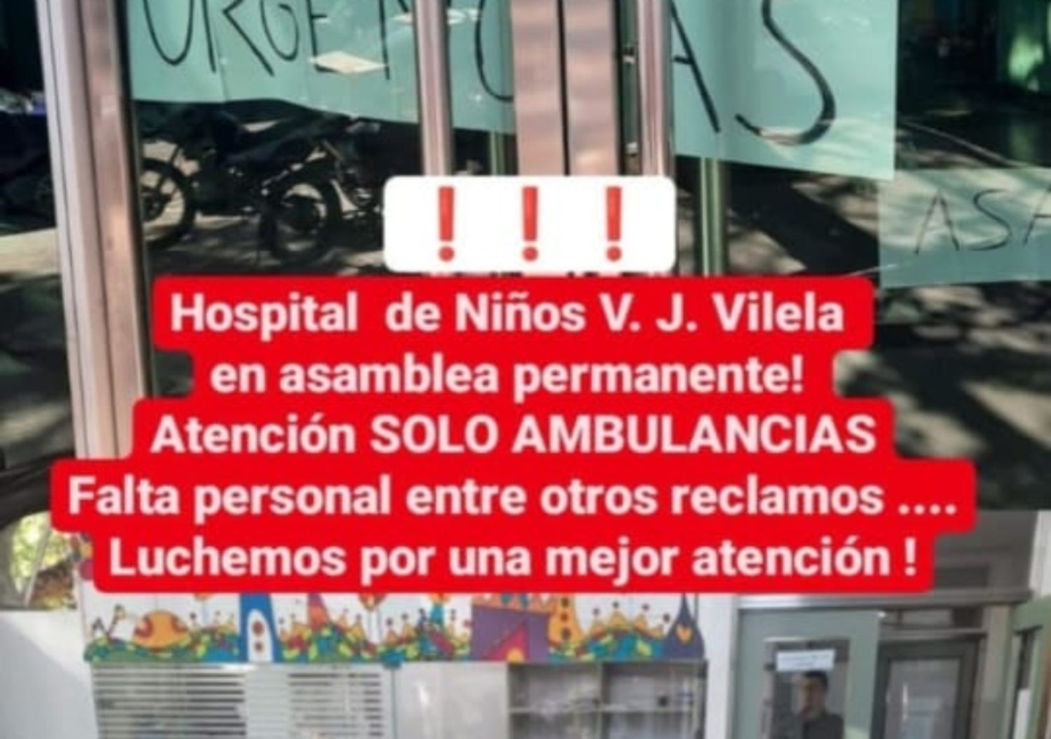 Por protesta de médicos, está reducida la atención en la guardia del Hospital de Niños Víctor J. Vilela