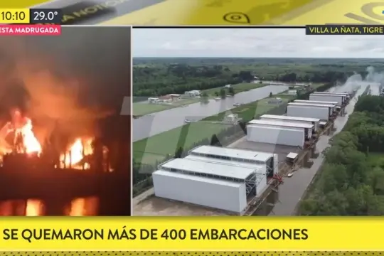 Incendio en una guardería náutica: se quemaron unas 450 embarcaciones