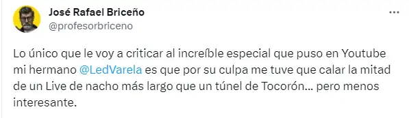 El profesor Briceño también opinó en la polémica entre Nacho y Led Varela. Foto X