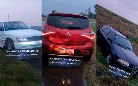 Tres vehículos robados hallados en la autopista tras el asalto armado a una familia de ruta 1001