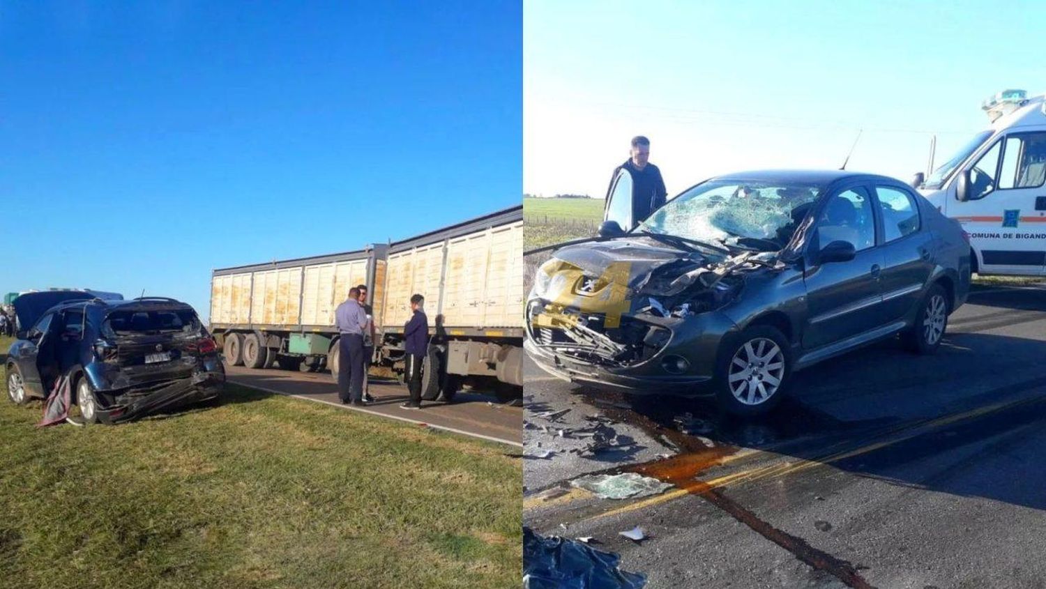 Bombal-Bigand: un muerto y heridos tras un accidente en la Ruta 14